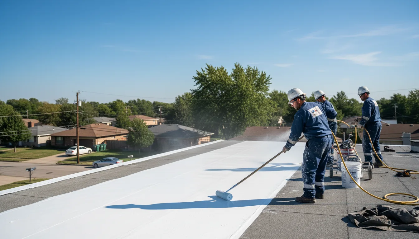 Commercial roof coating in Oakford, IL near me